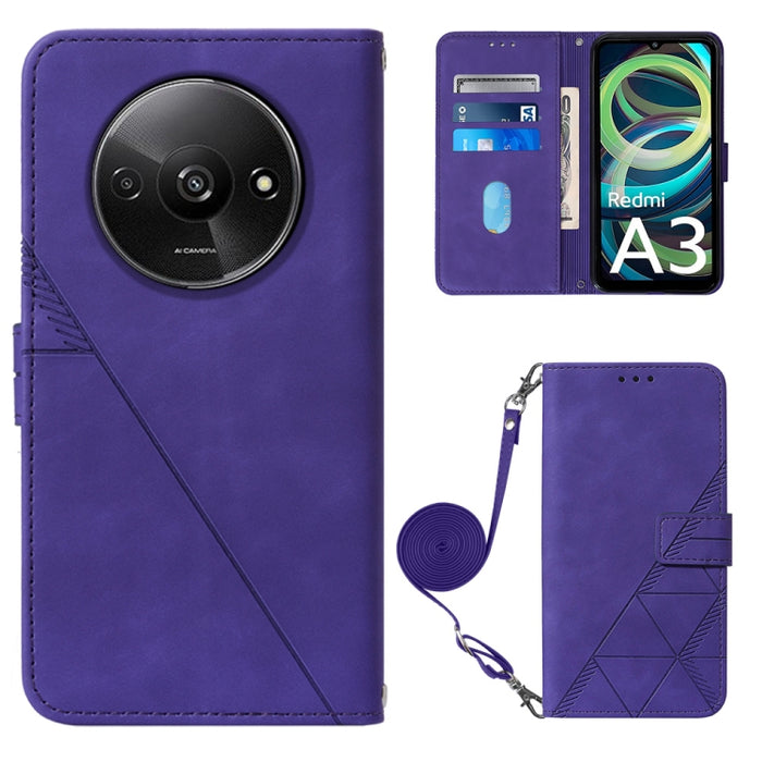 Funda para teléfono de cuero con tapa en relieve 3D cruzada, For Xiaomi Poco M6 Pro 4G, For Xiaomi Redmi A3, For Xiaomi Redmi Note 13 Pro 4G Global, For Xiaomi Redmi Note 13 4G Global, For Xiaomi Redmi K70E, For Xiaomi Poco X6 Pro                      ...