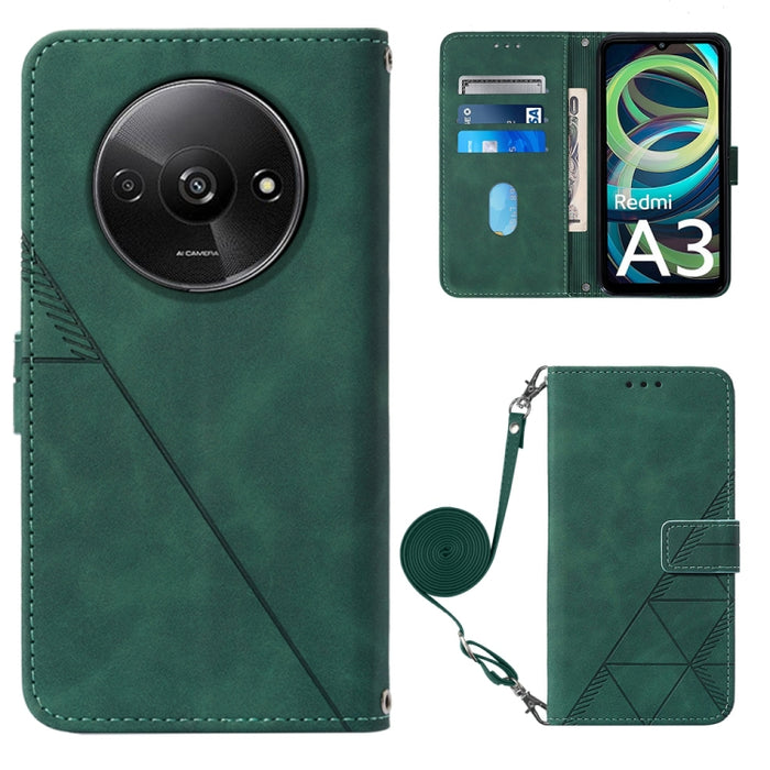 Funda para teléfono de cuero con tapa en relieve 3D cruzada, For Xiaomi Poco M6 Pro 4G, For Xiaomi Redmi A3, For Xiaomi Redmi Note 13 Pro 4G Global, For Xiaomi Redmi Note 13 4G Global, For Xiaomi Redmi K70E, For Xiaomi Poco X6 Pro                      ...