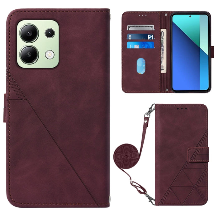 Funda para teléfono de cuero con tapa en relieve 3D cruzada, For Xiaomi Poco M6 Pro 4G, For Xiaomi Redmi A3, For Xiaomi Redmi Note 13 Pro 4G Global, For Xiaomi Redmi Note 13 4G Global, For Xiaomi Redmi K70E, For Xiaomi Poco X6 Pro                      ...