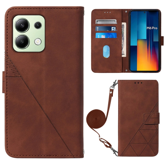 Funda para teléfono de cuero con tapa en relieve 3D cruzada, For Xiaomi Poco M6 Pro 4G, For Xiaomi Redmi A3, For Xiaomi Redmi Note 13 Pro 4G Global, For Xiaomi Redmi Note 13 4G Global, For Xiaomi Redmi K70E, For Xiaomi Poco X6 Pro                      ...