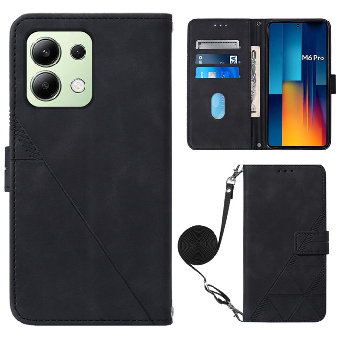 Funda para teléfono de cuero con tapa en relieve 3D cruzada, For Xiaomi Poco M6 Pro 4G, For Xiaomi Redmi A3, For Xiaomi Redmi Note 13 Pro 4G Global, For Xiaomi Redmi Note 13 4G Global, For Xiaomi Redmi K70E, For Xiaomi Poco X6 Pro                      ...