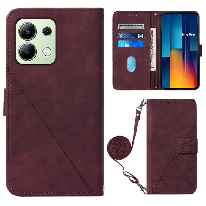 Funda para teléfono de cuero con tapa en relieve 3D cruzada, For Xiaomi Poco M6 Pro 4G, For Xiaomi Redmi A3, For Xiaomi Redmi Note 13 Pro 4G Global, For Xiaomi Redmi Note 13 4G Global, For Xiaomi Redmi K70E, For Xiaomi Poco X6 Pro                      ...
