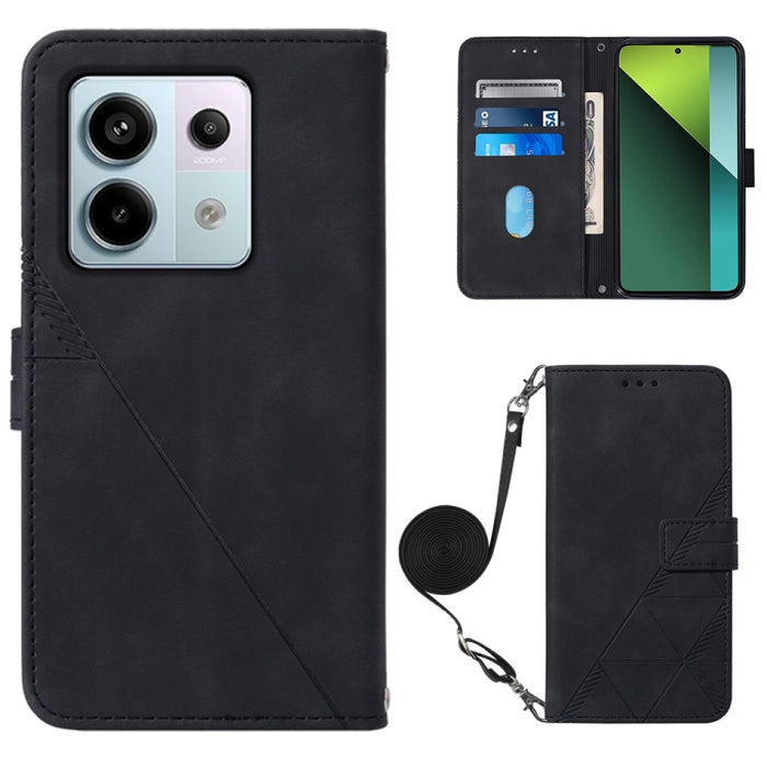 Funda para teléfono de cuero con tapa en relieve 3D cruzada, For Xiaomi Poco M6 Pro 4G, For Xiaomi Redmi A3, For Xiaomi Redmi Note 13 Pro 4G Global, For Xiaomi Redmi Note 13 4G Global, For Xiaomi Redmi K70E, For Xiaomi Poco X6 Pro                      ...