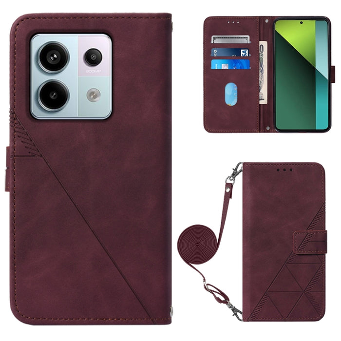 Funda para teléfono de cuero con tapa en relieve 3D cruzada, For Xiaomi Poco M6 Pro 4G, For Xiaomi Redmi A3, For Xiaomi Redmi Note 13 Pro 4G Global, For Xiaomi Redmi Note 13 4G Global, For Xiaomi Redmi K70E, For Xiaomi Poco X6 Pro                      ...