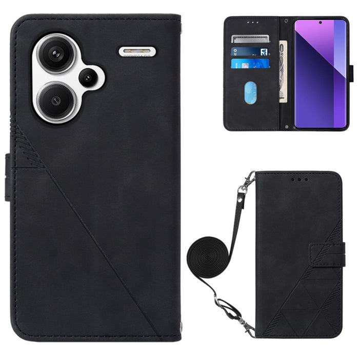 Funda para teléfono de cuero con tapa en relieve 3D cruzada, For Xiaomi Poco M6 Pro 4G, For Xiaomi Redmi A3, For Xiaomi Redmi Note 13 Pro 4G Global, For Xiaomi Redmi Note 13 4G Global, For Xiaomi Redmi K70E, For Xiaomi Poco X6 Pro                      ...