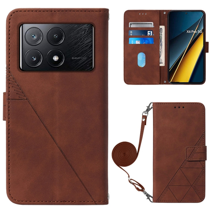 Funda para teléfono de cuero con tapa en relieve 3D cruzada, For Xiaomi Poco M6 Pro 4G, For Xiaomi Redmi A3, For Xiaomi Redmi Note 13 Pro 4G Global, For Xiaomi Redmi Note 13 4G Global, For Xiaomi Redmi K70E, For Xiaomi Poco X6 Pro                      ...