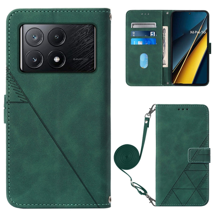 Funda para teléfono de cuero con tapa en relieve 3D cruzada, For Xiaomi Poco M6 Pro 4G, For Xiaomi Redmi A3, For Xiaomi Redmi Note 13 Pro 4G Global, For Xiaomi Redmi Note 13 4G Global, For Xiaomi Redmi K70E, For Xiaomi Poco X6 Pro                      ...