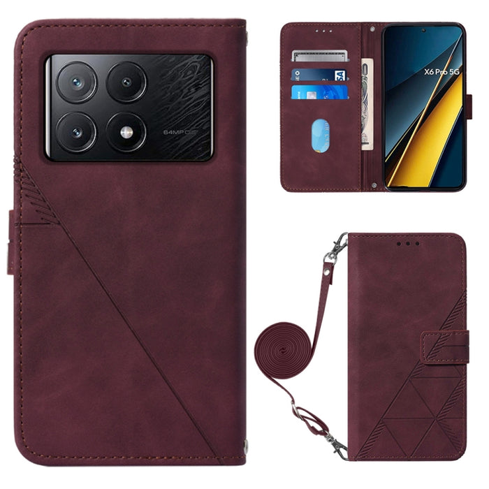 Funda para teléfono de cuero con tapa en relieve 3D cruzada, For Xiaomi Poco M6 Pro 4G, For Xiaomi Redmi A3, For Xiaomi Redmi Note 13 Pro 4G Global, For Xiaomi Redmi Note 13 4G Global, For Xiaomi Redmi K70E, For Xiaomi Poco X6 Pro                      ...