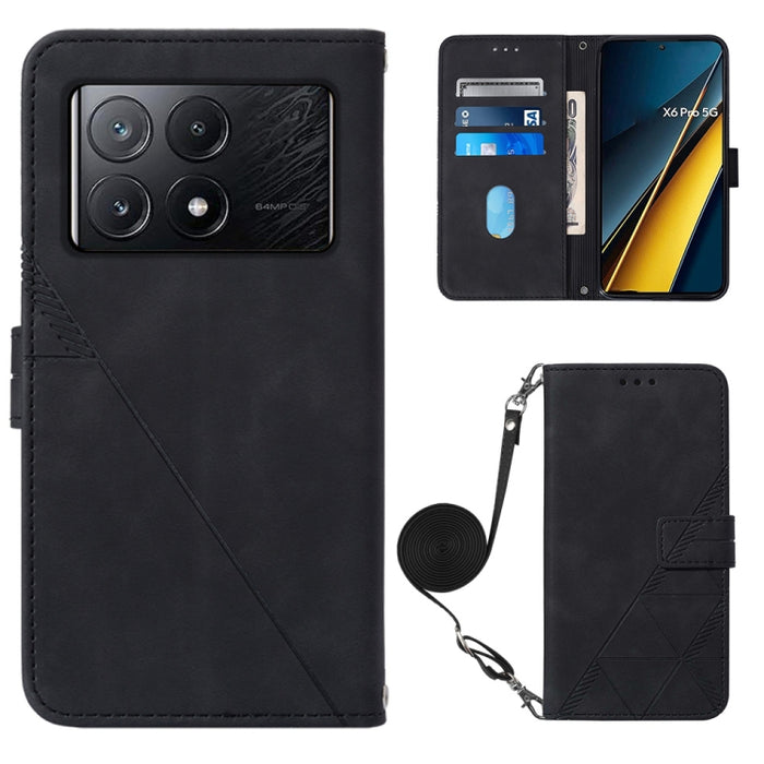 Funda para teléfono de cuero con tapa en relieve 3D cruzada, For Xiaomi Poco M6 Pro 4G, For Xiaomi Redmi A3, For Xiaomi Redmi Note 13 Pro 4G Global, For Xiaomi Redmi Note 13 4G Global, For Xiaomi Redmi K70E, For Xiaomi Poco X6 Pro                      ...