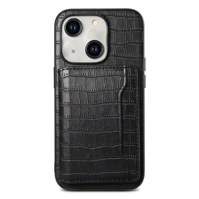 Estuche para teléfono de cobertura total con diseño de bolso de tarjeta con textura de cocodrilo, For iPhone 15 Pro Max, For iPhone 15 Pro, For iPhone 15 Plus, For iPhone 15, For iPhone 14 Plus, For iPhone 14, For iPhone 14 Pro, For iPhone 14 Pro Max  ...