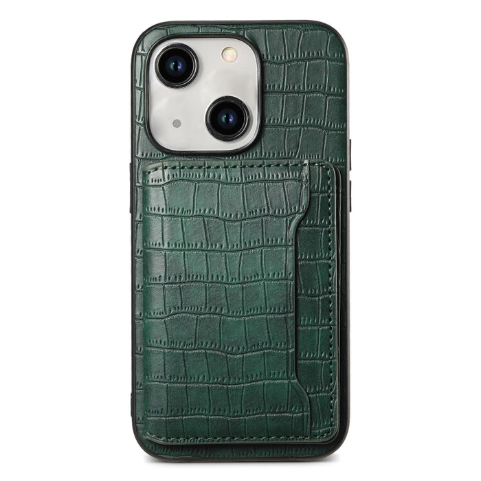 Estuche para teléfono de cobertura total con diseño de bolso de tarjeta con textura de cocodrilo, For iPhone 15 Pro Max, For iPhone 15 Pro, For iPhone 15 Plus, For iPhone 15, For iPhone 14 Plus, For iPhone 14, For iPhone 14 Pro, For iPhone 14 Pro Max  ...