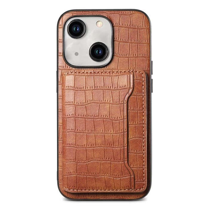 Estuche para teléfono de cobertura total con diseño de bolso de tarjeta con textura de cocodrilo, For iPhone 15 Pro Max, For iPhone 15 Pro, For iPhone 15 Plus, For iPhone 15, For iPhone 14 Plus, For iPhone 14, For iPhone 14 Pro, For iPhone 14 Pro Max  ...