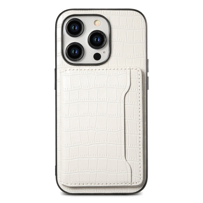 Estuche para teléfono de cobertura total con diseño de bolso de tarjeta con textura de cocodrilo, For iPhone 15 Pro Max, For iPhone 15 Pro, For iPhone 15 Plus, For iPhone 15, For iPhone 14 Plus, For iPhone 14, For iPhone 14 Pro, For iPhone 14 Pro Max  ...