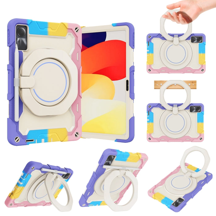 Funda para tableta de silicona con soporte giratorio portátil para anillo Armor, For Redmi Pad 2 SE 9.7 inch 2026, For Redmi Pad Pro 12.1 / Pad 2 Pro, For Xiaomi Redmi Pad SE, For Xiaomi Pad 6/6 Pro