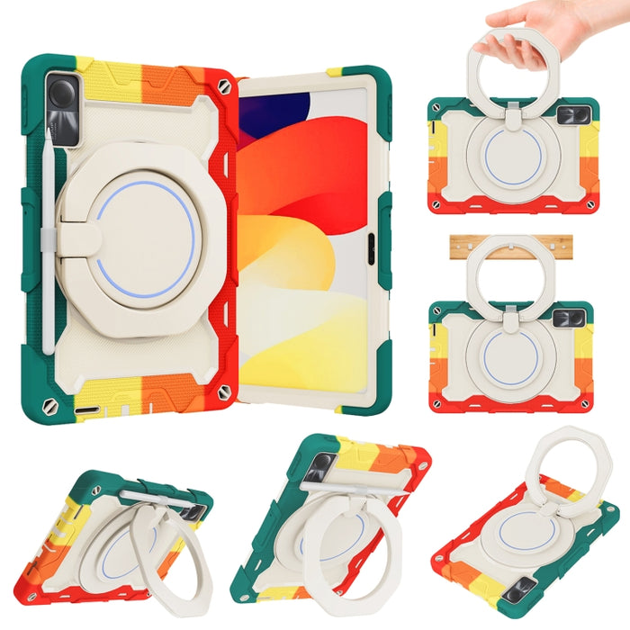Funda para tableta de silicona con soporte giratorio portátil para anillo Armor, For Redmi Pad 2 SE 9.7 inch 2026, For Redmi Pad Pro 12.1 / Pad 2 Pro, For Xiaomi Redmi Pad SE, For Xiaomi Pad 6/6 Pro