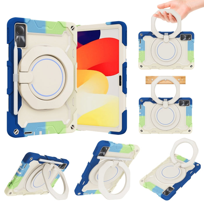 Funda para tableta de silicona con soporte giratorio portátil para anillo Armor, For Redmi Pad 2 SE 9.7 inch 2026, For Redmi Pad Pro 12.1 / Pad 2 Pro, For Xiaomi Redmi Pad SE, For Xiaomi Pad 6/6 Pro
