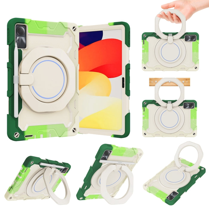 Funda para tableta de silicona con soporte giratorio portátil para anillo Armor, For Redmi Pad 2 SE 9.7 inch 2026, For Redmi Pad Pro 12.1 / Pad 2 Pro, For Xiaomi Redmi Pad SE, For Xiaomi Pad 6/6 Pro