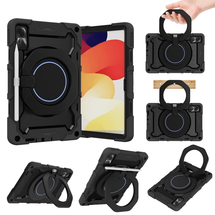 Funda para tableta de silicona con soporte giratorio portátil para anillo Armor, For Redmi Pad 2 SE 9.7 inch 2026, For Redmi Pad Pro 12.1 / Pad 2 Pro, For Xiaomi Redmi Pad SE, For Xiaomi Pad 6/6 Pro