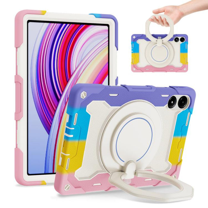 Funda para tableta de silicona con soporte giratorio portátil para anillo Armor, For Redmi Pad 2 SE 9.7 inch 2026, For Redmi Pad Pro 12.1 / Pad 2 Pro, For Xiaomi Redmi Pad SE, For Xiaomi Pad 6/6 Pro