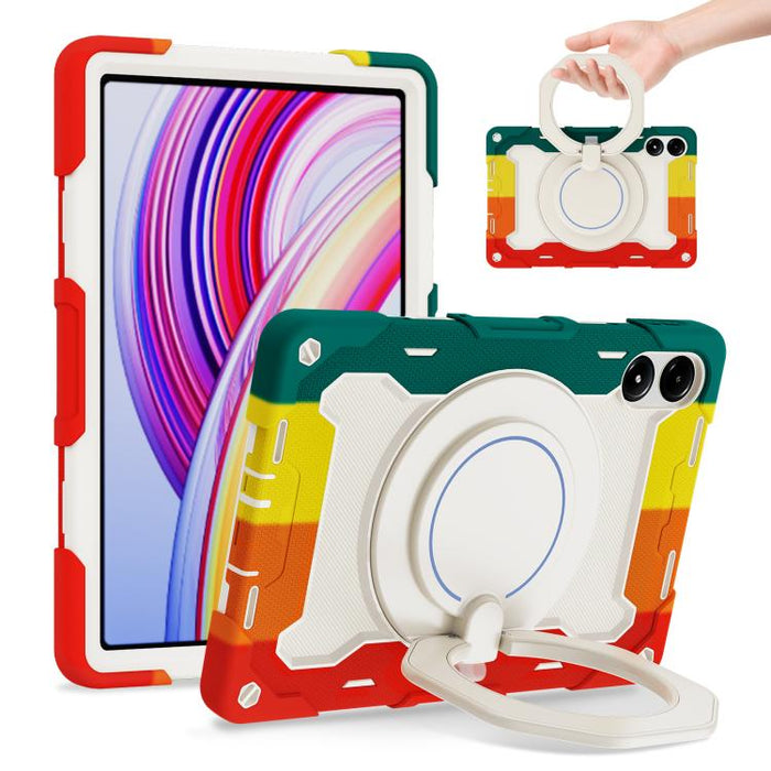 Funda para tableta de silicona con soporte giratorio portátil para anillo Armor, For Redmi Pad 2 SE 9.7 inch 2026, For Redmi Pad Pro 12.1 / Pad 2 Pro, For Xiaomi Redmi Pad SE, For Xiaomi Pad 6/6 Pro