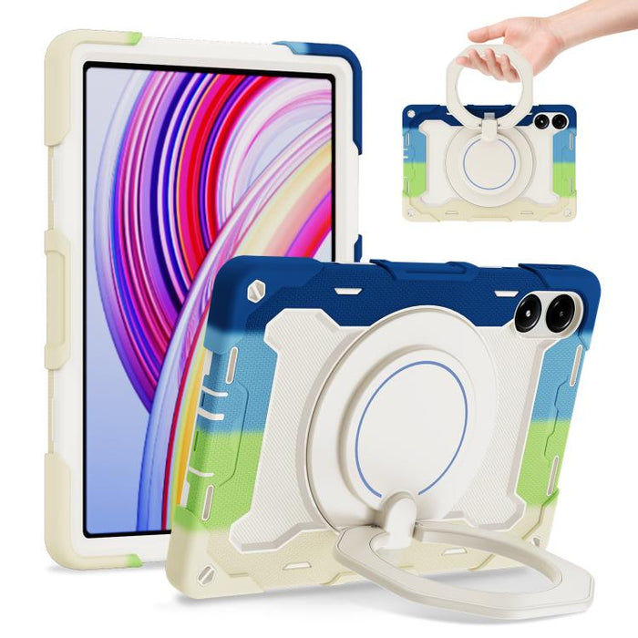Funda para tableta de silicona con soporte giratorio portátil para anillo Armor, For Redmi Pad 2 SE 9.7 inch 2026, For Redmi Pad Pro 12.1 / Pad 2 Pro, For Xiaomi Redmi Pad SE, For Xiaomi Pad 6/6 Pro