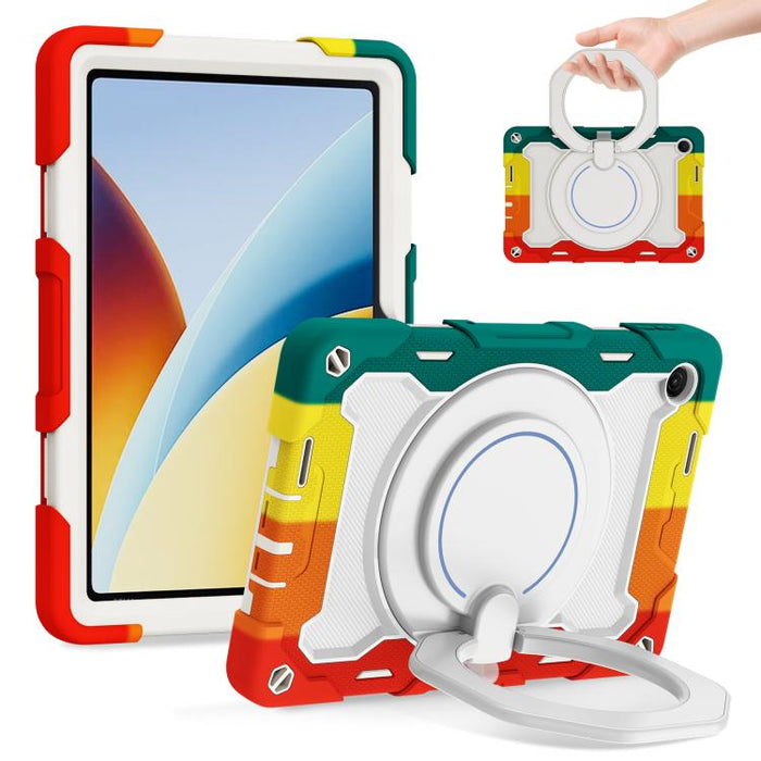 Funda para tableta de silicona con soporte giratorio portátil para anillo Armor, For Redmi Pad 2 SE 9.7 inch 2026, For Redmi Pad Pro 12.1 / Pad 2 Pro, For Xiaomi Redmi Pad SE, For Xiaomi Pad 6/6 Pro