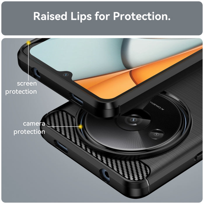 Caja del teléfono de TPU con textura cepillada de fibra de carbono, For Xiaomi Redmi A3, For Xiaomi Poco M6 5G, For Xiaomi Redmi Note 13 Pro 4G Global, For Xiaomi Redmi Note 13 4G Global, For Xiaomi Redmi 13R 5G, For Xiaomi 14 Ultra                    ...