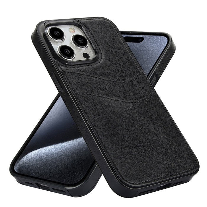 Funda para teléfono con ranuras para tarjetas de piel de cuero Litchi, For iPhone 13, For iPhone 12, For iPhone 12 Pro Max, For iPhone 12 Pro, For iPhone 11 Pro Max, For iPhone 11, For iPhone 11 Pro