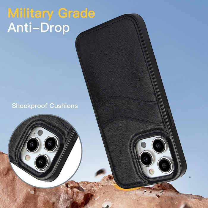 Funda para teléfono con ranuras para tarjetas de piel de cuero Litchi, For iPhone 13, For iPhone 12, For iPhone 12 Pro Max, For iPhone 12 Pro, For iPhone 11 Pro Max, For iPhone 11, For iPhone 11 Pro