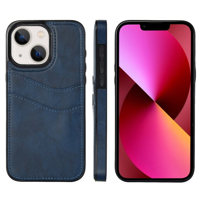 Funda para teléfono con ranuras para tarjetas de piel de cuero Litchi, For iPhone 13, For iPhone 12, For iPhone 12 Pro Max, For iPhone 12 Pro, For iPhone 11 Pro Max, For iPhone 11, For iPhone 11 Pro