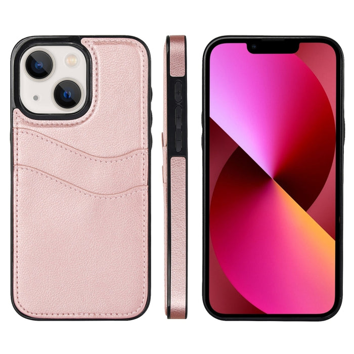 Funda para teléfono con ranuras para tarjetas de piel de cuero Litchi, For iPhone 13, For iPhone 12, For iPhone 12 Pro Max, For iPhone 12 Pro, For iPhone 11 Pro Max, For iPhone 11, For iPhone 11 Pro