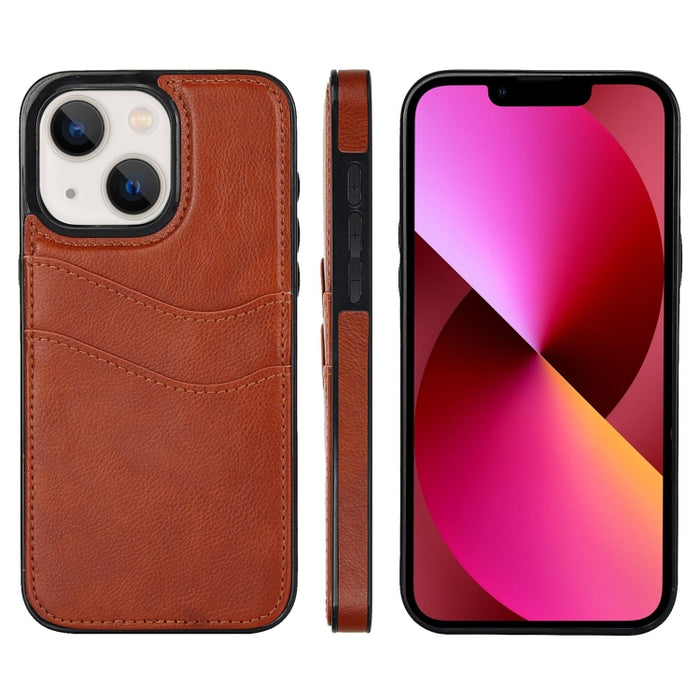 Funda para teléfono con ranuras para tarjetas de piel de cuero Litchi, For iPhone 13, For iPhone 12, For iPhone 12 Pro Max, For iPhone 12 Pro, For iPhone 11 Pro Max, For iPhone 11, For iPhone 11 Pro