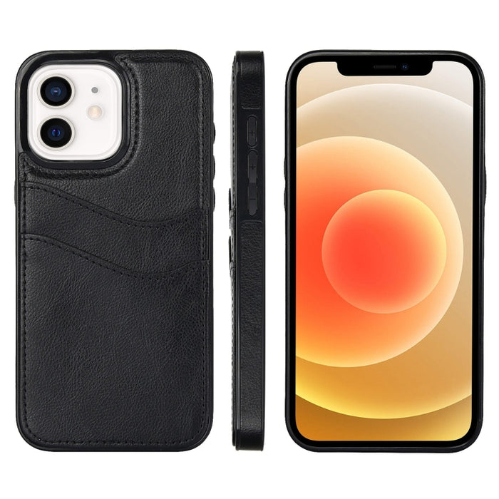Funda para teléfono con ranuras para tarjetas de piel de cuero Litchi, For iPhone 13, For iPhone 12, For iPhone 12 Pro Max, For iPhone 12 Pro, For iPhone 11 Pro Max, For iPhone 11, For iPhone 11 Pro