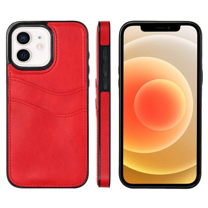 Funda para teléfono con ranuras para tarjetas de piel de cuero Litchi, For iPhone 13, For iPhone 12, For iPhone 12 Pro Max, For iPhone 12 Pro, For iPhone 11 Pro Max, For iPhone 11, For iPhone 11 Pro