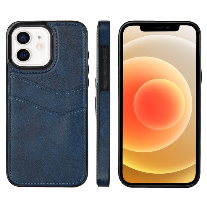 Funda para teléfono con ranuras para tarjetas de piel de cuero Litchi, For iPhone 13, For iPhone 12, For iPhone 12 Pro Max, For iPhone 12 Pro, For iPhone 11 Pro Max, For iPhone 11, For iPhone 11 Pro