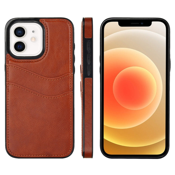 Funda para teléfono con ranuras para tarjetas de piel de cuero Litchi, For iPhone 13, For iPhone 12, For iPhone 12 Pro Max, For iPhone 12 Pro, For iPhone 11 Pro Max, For iPhone 11, For iPhone 11 Pro