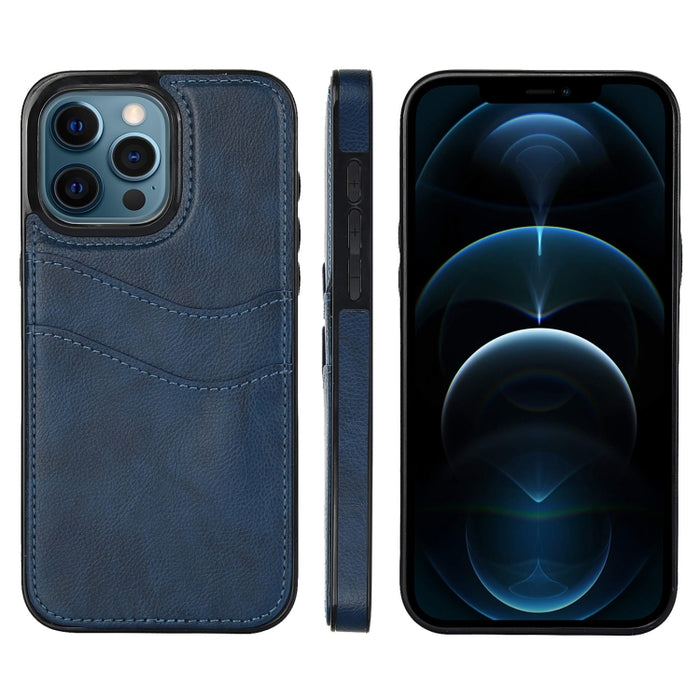Funda para teléfono con ranuras para tarjetas de piel de cuero Litchi, For iPhone 13, For iPhone 12, For iPhone 12 Pro Max, For iPhone 12 Pro, For iPhone 11 Pro Max, For iPhone 11, For iPhone 11 Pro