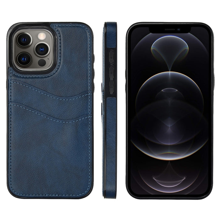 Funda para teléfono con ranuras para tarjetas de piel de cuero Litchi, For iPhone 13, For iPhone 12, For iPhone 12 Pro Max, For iPhone 12 Pro, For iPhone 11 Pro Max, For iPhone 11, For iPhone 11 Pro