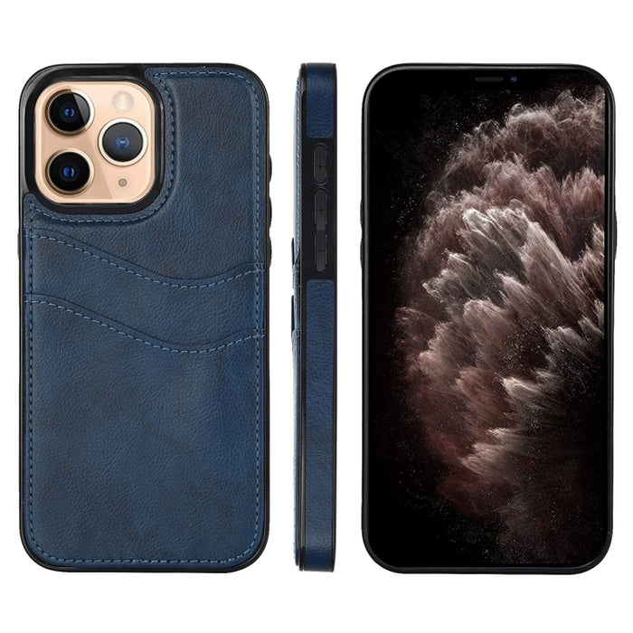 Funda para teléfono con ranuras para tarjetas de piel de cuero Litchi, For iPhone 13, For iPhone 12, For iPhone 12 Pro Max, For iPhone 12 Pro, For iPhone 11 Pro Max, For iPhone 11, For iPhone 11 Pro