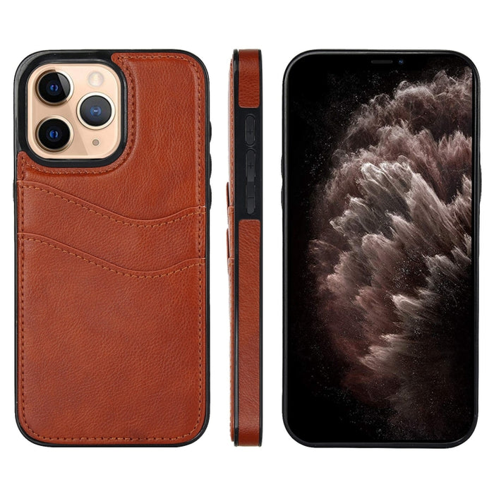 Funda para teléfono con ranuras para tarjetas de piel de cuero Litchi, For iPhone 13, For iPhone 12, For iPhone 12 Pro Max, For iPhone 12 Pro, For iPhone 11 Pro Max, For iPhone 11, For iPhone 11 Pro
