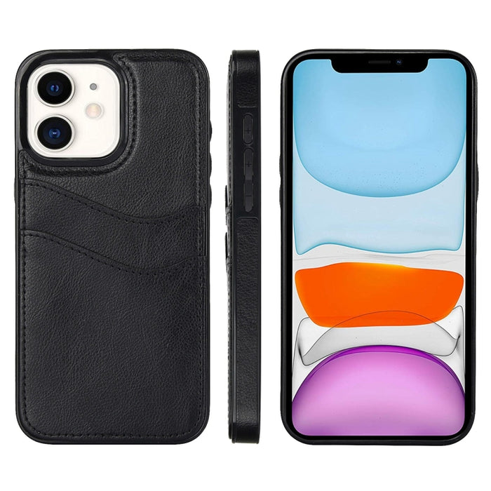 Funda para teléfono con ranuras para tarjetas de piel de cuero Litchi, For iPhone 13, For iPhone 12, For iPhone 12 Pro Max, For iPhone 12 Pro, For iPhone 11 Pro Max, For iPhone 11, For iPhone 11 Pro