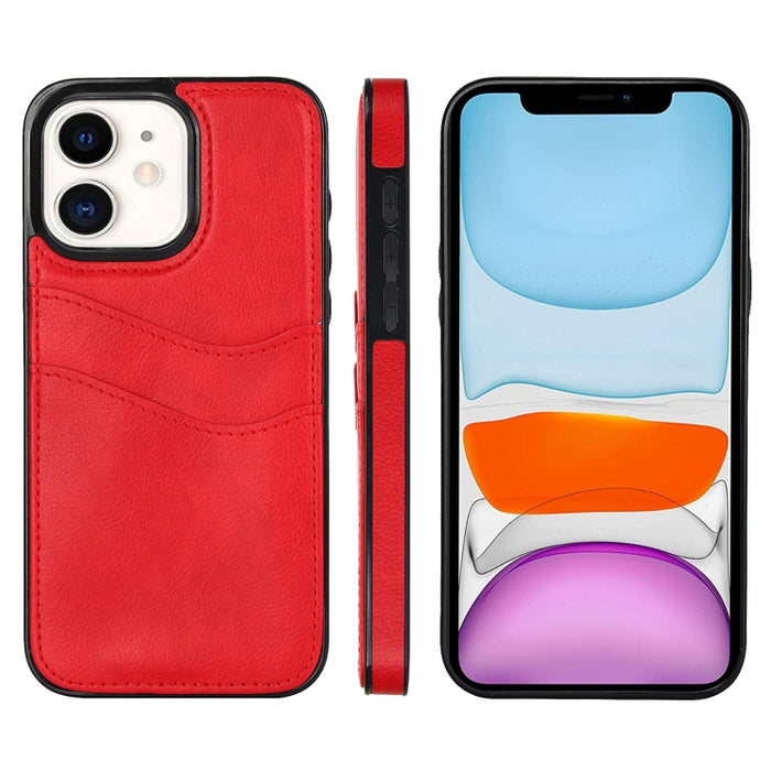 Funda para teléfono con ranuras para tarjetas de piel de cuero Litchi, For iPhone 13, For iPhone 12, For iPhone 12 Pro Max, For iPhone 12 Pro, For iPhone 11 Pro Max, For iPhone 11, For iPhone 11 Pro
