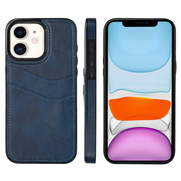 Funda para teléfono con ranuras para tarjetas de piel de cuero Litchi, For iPhone 13, For iPhone 12, For iPhone 12 Pro Max, For iPhone 12 Pro, For iPhone 11 Pro Max, For iPhone 11, For iPhone 11 Pro