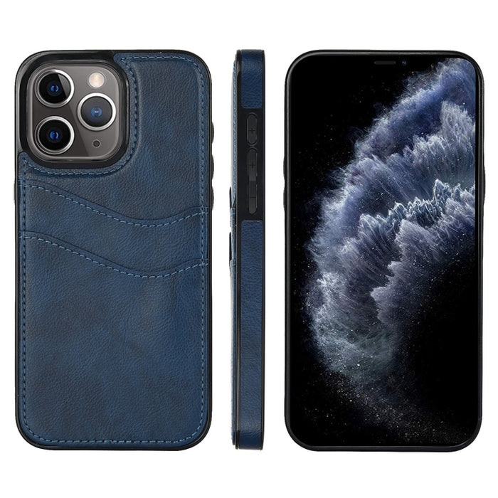 Funda para teléfono con ranuras para tarjetas de piel de cuero Litchi, For iPhone 13, For iPhone 12, For iPhone 12 Pro Max, For iPhone 12 Pro, For iPhone 11 Pro Max, For iPhone 11, For iPhone 11 Pro