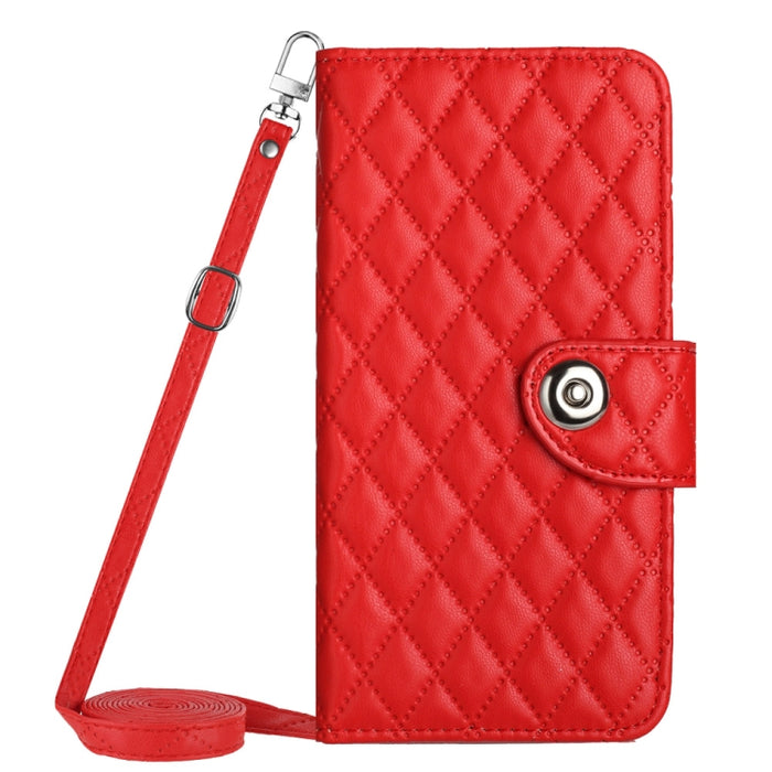 Funda para teléfono de cuero con tapa y textura rómbica con cordón largo, For Xiaomi Redmi 13C 4G, For Xiaomi 13T / 13T Pro, For Xiaomi Poco F5 / Redmi Note 12 Turbo, For Xiaomi Poco F5 Pro / Redmi K60, For Xiaomi Redmi Note 12S 4G Global              ...