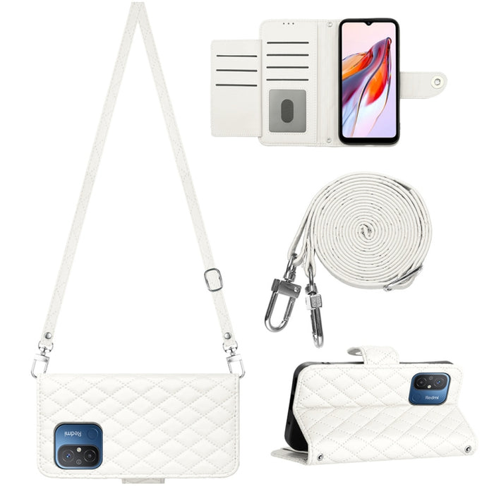 Funda para teléfono de cuero con tapa y textura rómbica con cordón largo, For Xiaomi Redmi 13C 4G, For Xiaomi 13T / 13T Pro, For Xiaomi Poco F5 / Redmi Note 12 Turbo, For Xiaomi Poco F5 Pro / Redmi K60, For Xiaomi Redmi Note 12S 4G Global              ...