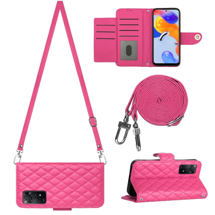 Funda para teléfono de cuero con tapa y textura rómbica con cordón largo, For Xiaomi Redmi 13C 4G, For Xiaomi 13T / 13T Pro, For Xiaomi Poco F5 / Redmi Note 12 Turbo, For Xiaomi Poco F5 Pro / Redmi K60, For Xiaomi Redmi Note 12S 4G Global              ...
