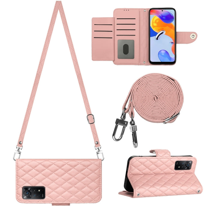 Funda para teléfono de cuero con tapa y textura rómbica con cordón largo, For Xiaomi Redmi 13C 4G, For Xiaomi 13T / 13T Pro, For Xiaomi Poco F5 / Redmi Note 12 Turbo, For Xiaomi Poco F5 Pro / Redmi K60, For Xiaomi Redmi Note 12S 4G Global              ...