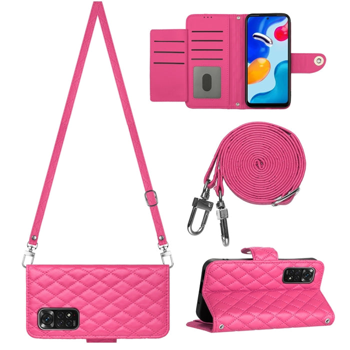 Funda para teléfono de cuero con tapa y textura rómbica con cordón largo, For Xiaomi Redmi 13C 4G, For Xiaomi 13T / 13T Pro, For Xiaomi Poco F5 / Redmi Note 12 Turbo, For Xiaomi Poco F5 Pro / Redmi K60, For Xiaomi Redmi Note 12S 4G Global              ...