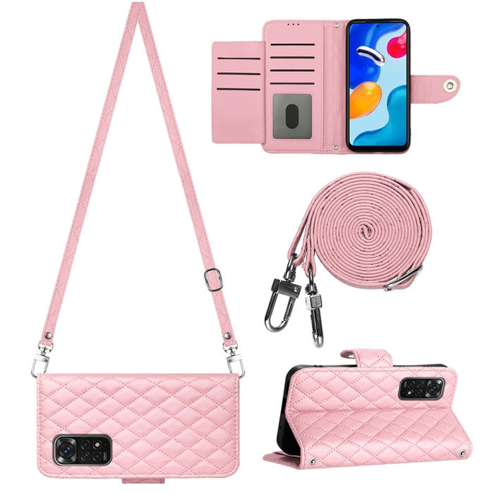 Funda para teléfono de cuero con tapa y textura rómbica con cordón largo, For Xiaomi Redmi 13C 4G, For Xiaomi 13T / 13T Pro, For Xiaomi Poco F5 / Redmi Note 12 Turbo, For Xiaomi Poco F5 Pro / Redmi K60, For Xiaomi Redmi Note 12S 4G Global              ...